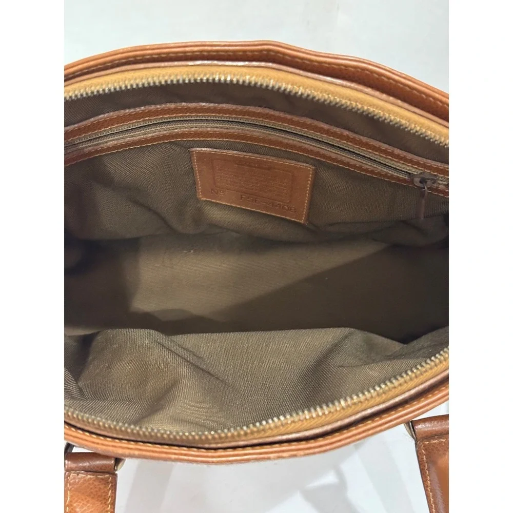 Vintage 90s Coach Madison Savoy Zip Satchel Bag Brown Leather Crossbody  4408